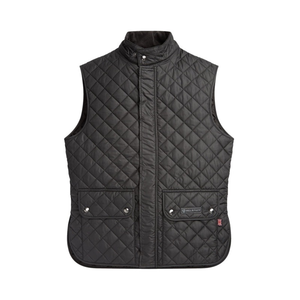 *SOLD* Belstaff Black Waistcoat / Quilted Nylon Snap-Front Vest